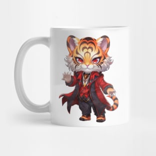 Cartoon Bengal Tiger in Dracula Costume Mug